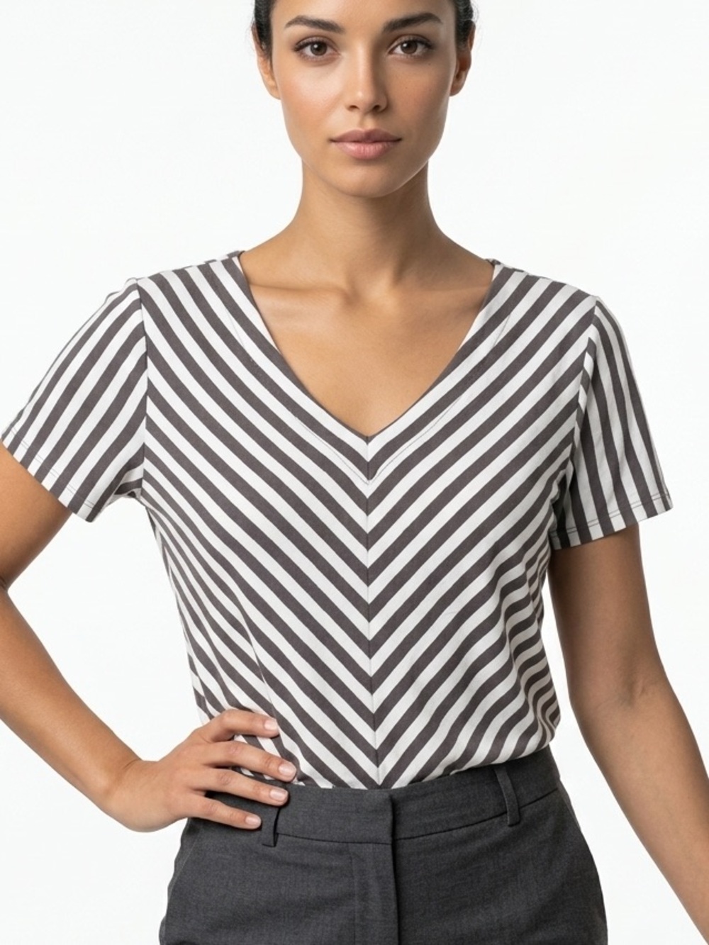 NWOT |•ANYBODY•| Striped V-Neck Top Size Medium